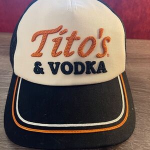 Tito's Vodka Black and Cream Hat